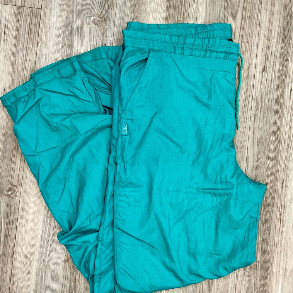 Vintage Christian Dior Track Pants XL Teal